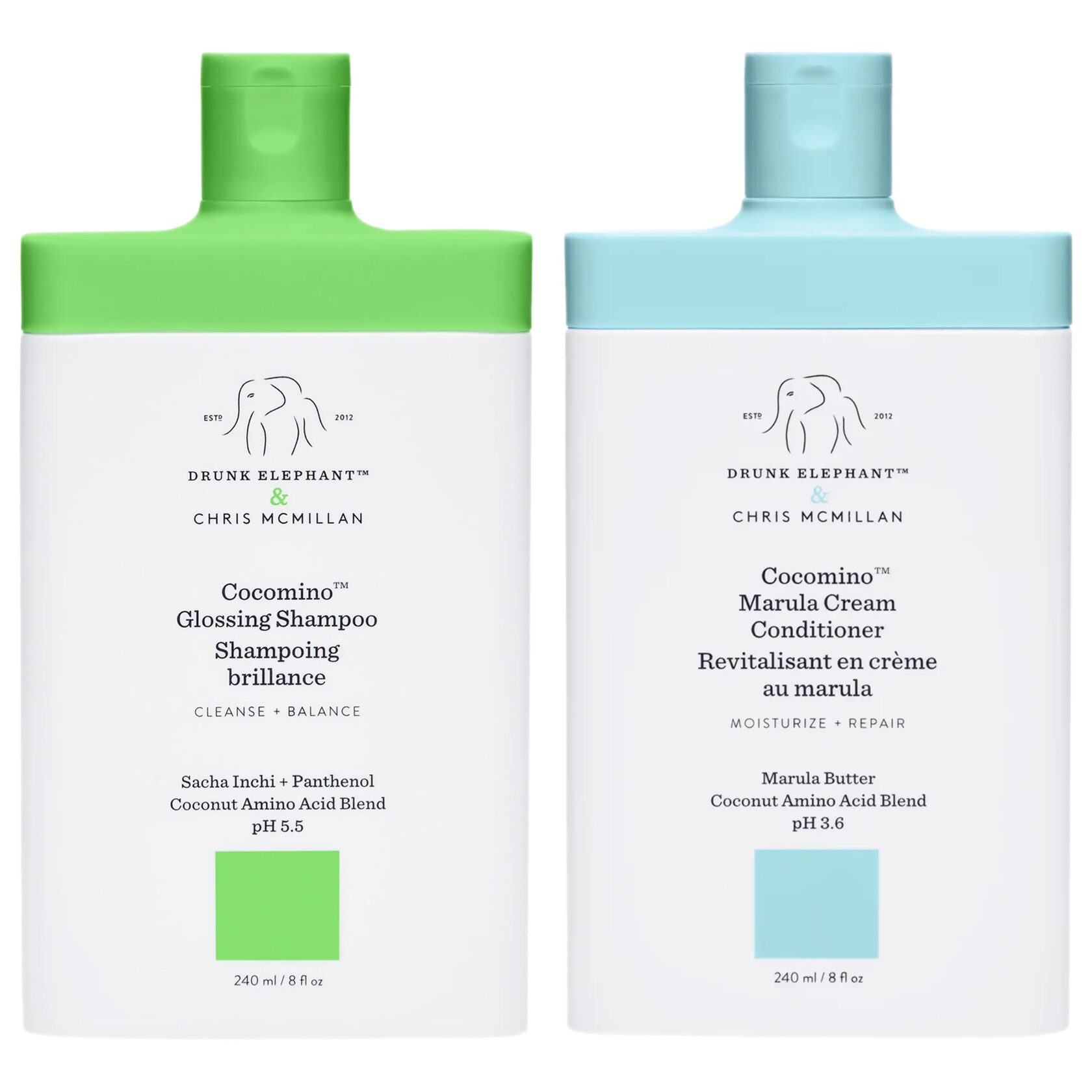 COCOMINO GLOSSING SHAMPOO + MARULA CREAM CONDITIONER SET